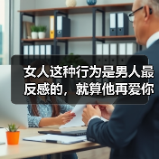 女人这种行为是男人最反感的，就算他再爱你，也会忍受不了
