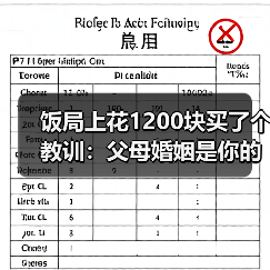 饭局上花1200块买了个教训：父母婚姻是你的人生默认设置不换系统必死机（图1）
