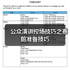 公众演讲控场技巧之赛前准备技巧（图2）