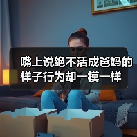 嘴上说绝不活成爸妈的样子行为却一模一样(图4) 嘴上说绝不活成爸妈的样子行为却一模一样(图4)