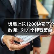 饭局上花1200块买了个教训：对方全程看菜单不看你的眼睛说明对你不感兴趣（图3）