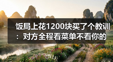 饭局上花1200块买了个教训：对方全程看菜单不看你的眼睛说明对你不感兴趣（图3）