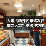 大学活动开闭幕式发言稿怎么写?结构技巧范文全解析(图1) 大学活动开闭幕式发言稿怎么写?结构技巧范文全解析(图1)