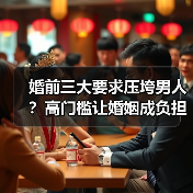 婚前三大要求压垮男人?高门槛让婚姻成负担(图3) 婚前三大要求压垮男人?高门槛让婚姻成负担(图3)