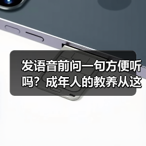 发语音前问一句方便听吗?成年人的教养从这开始(图2) 发语音前问一句方便听吗?成年人的教养从这开始(图2)