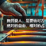 挽回爱人，是要给对方绝对的自由，相对的占有！