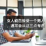 女人能否接受一个男人，通常会从这三点考虑